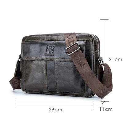 Bolsa de Ombro Masculina BullCaptain Em Couro Modelo Business