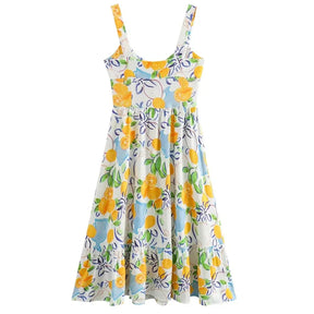 Vestido Midi Estampa Floral de Alças Moderna Florence