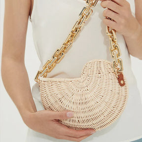 Bolsa Concha de Rattan Luxo