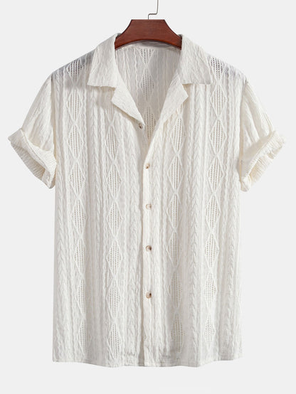 Geometric Jacquard Cuban Shirt