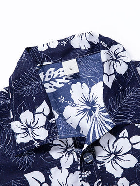 Tropical Floral Print Button Up Shirt & Swim Shorts