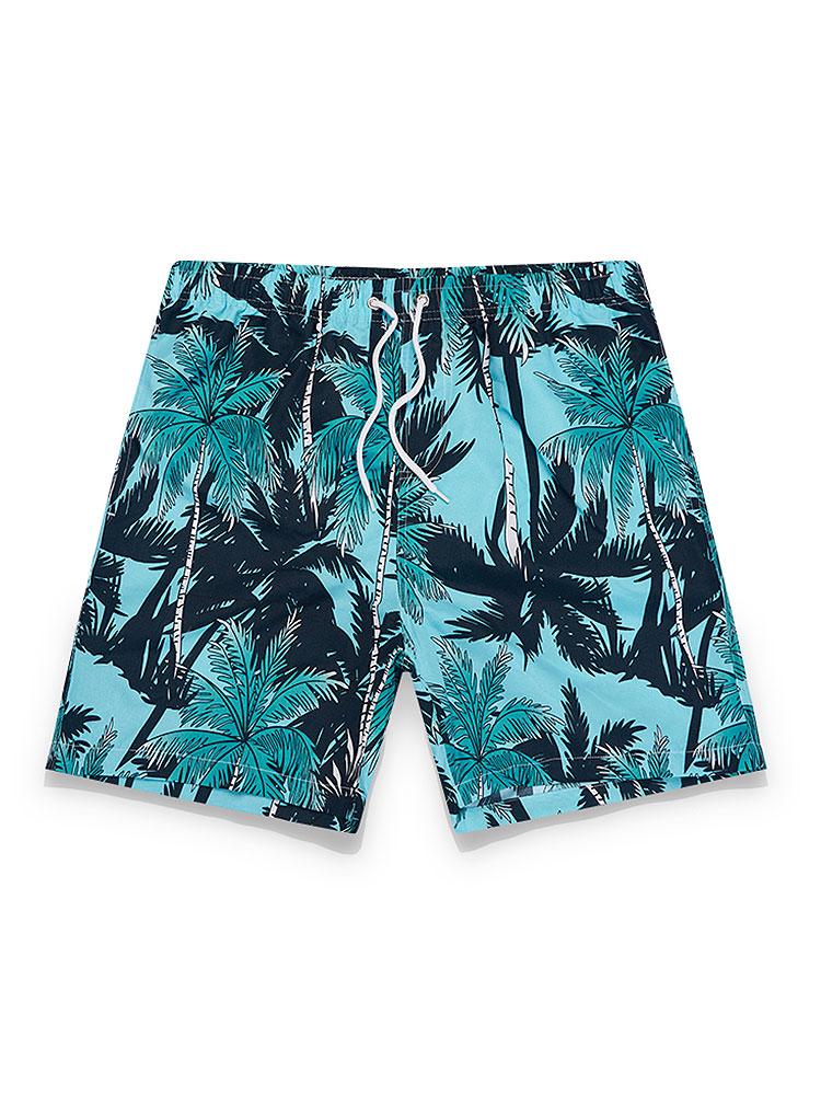 Tropical Print Button Up Shirt & Tropical Print Swim Shorts