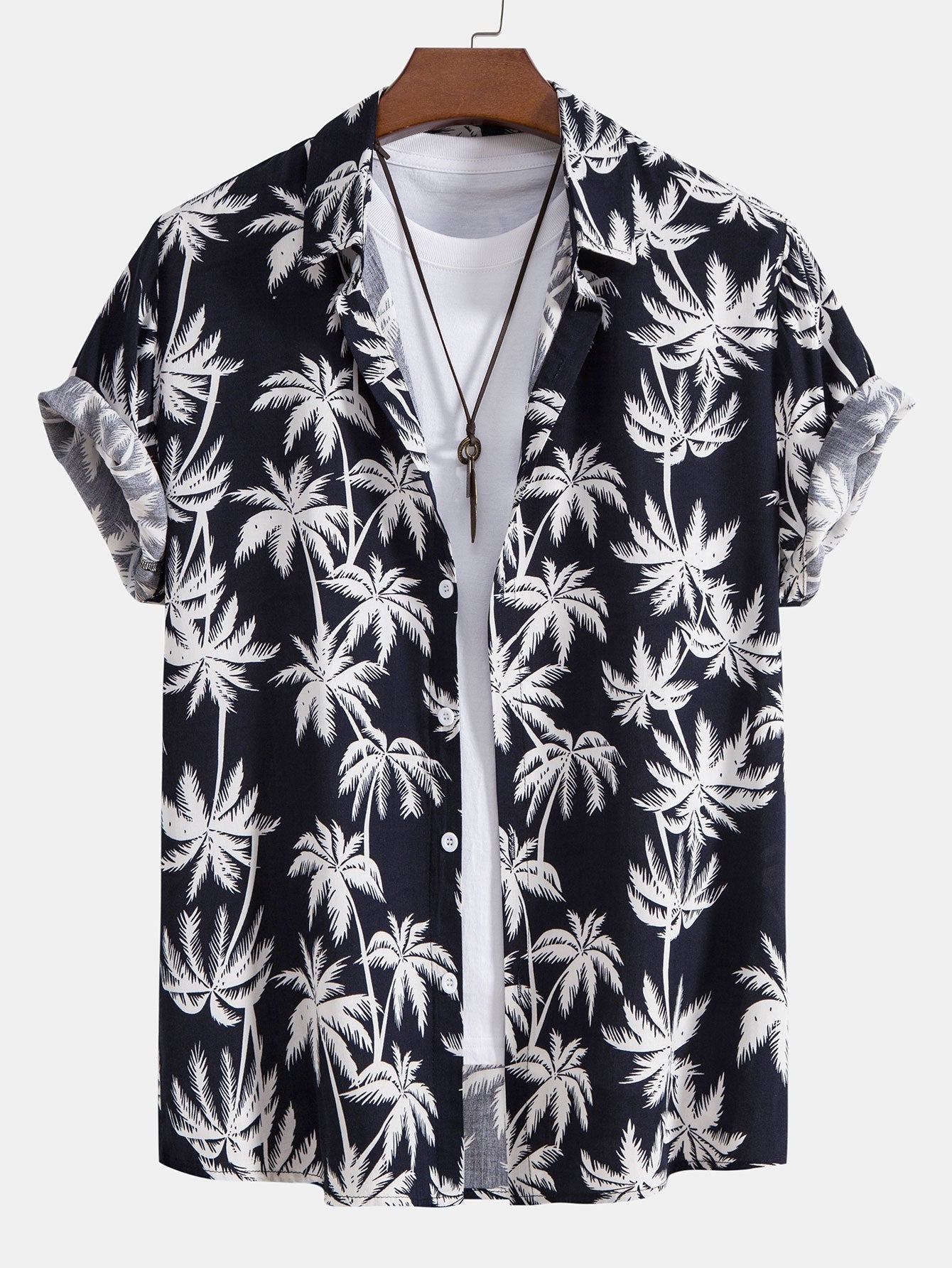 Palm Tree Print Shirt & Swim Shorts