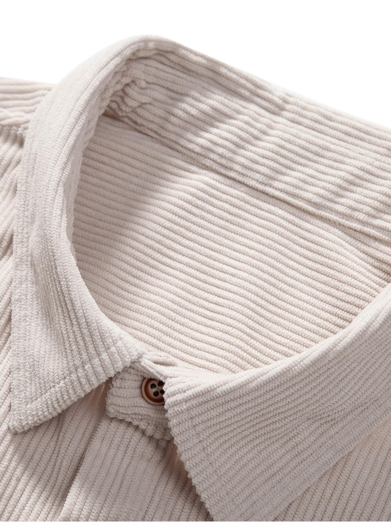 Long Sleeve Polo Neck Corduroy Shirt & Shorts