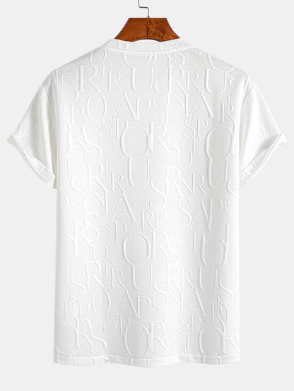 Short Sleeve Letter Jacquard T-Shirt & Shorts