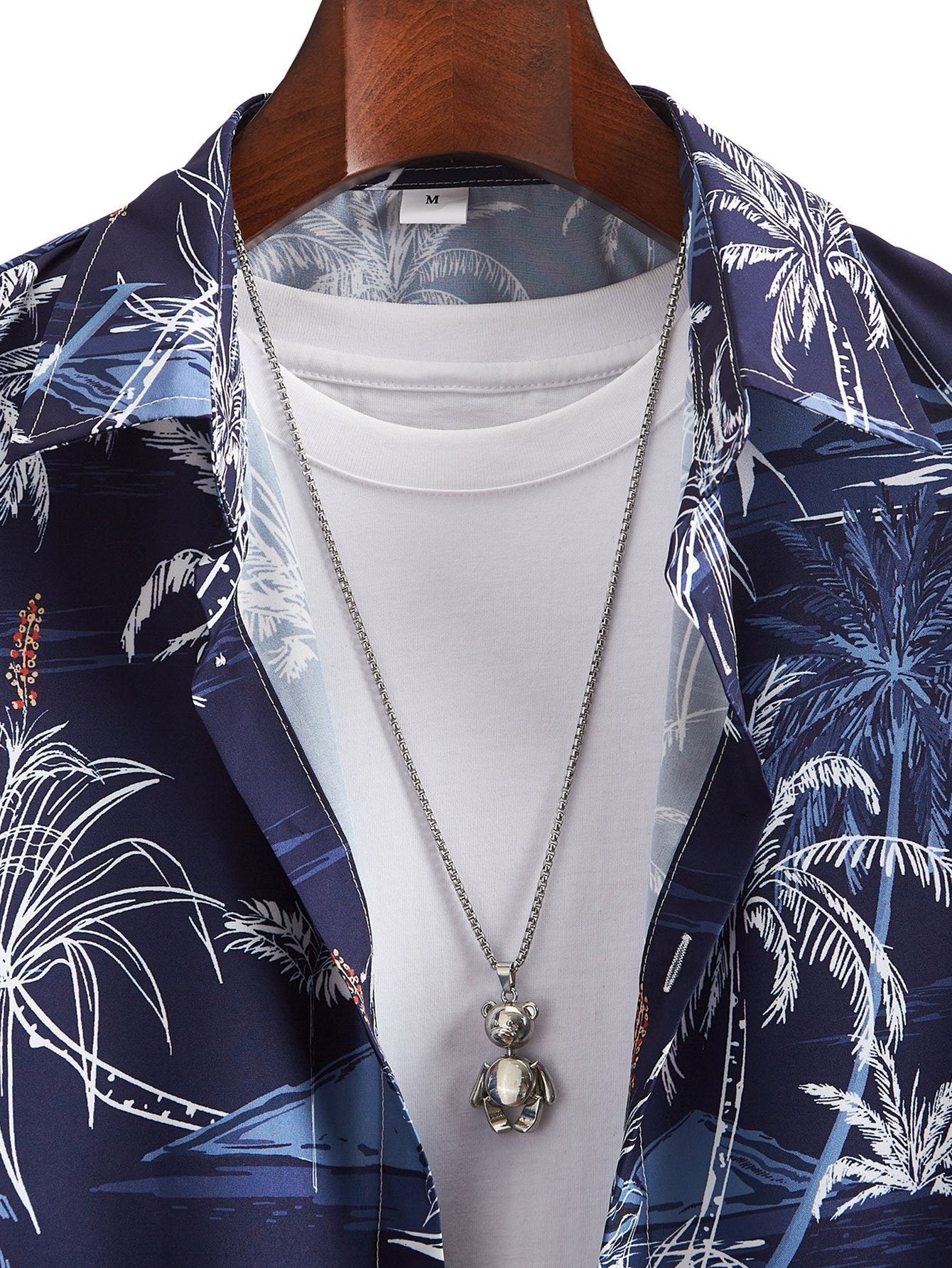 Palm Tree Print Button Up Shirt & Swim Shorts