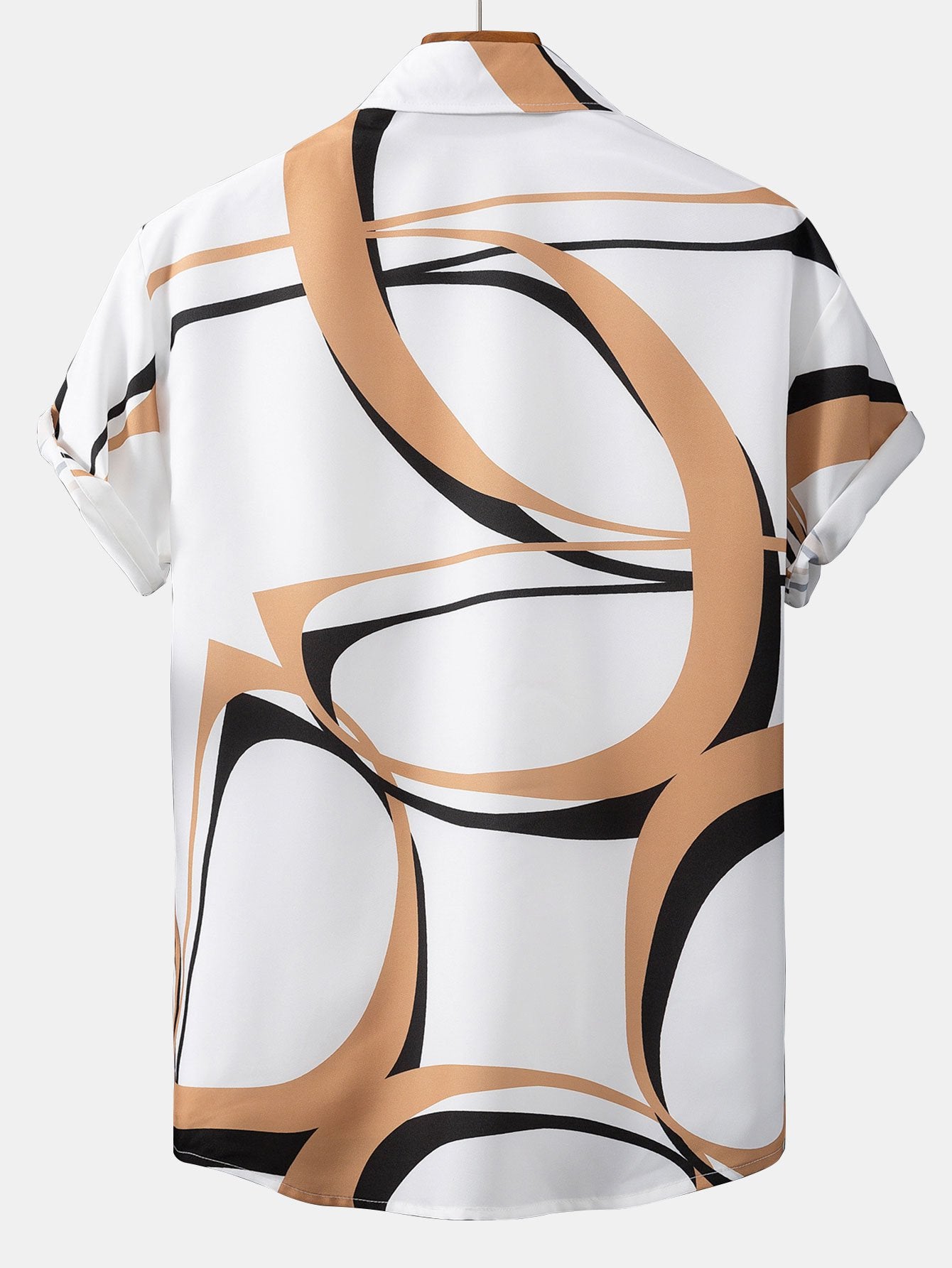 Abstract Print Button Up Shirt #Random Pattern Design# & Swim Shorts