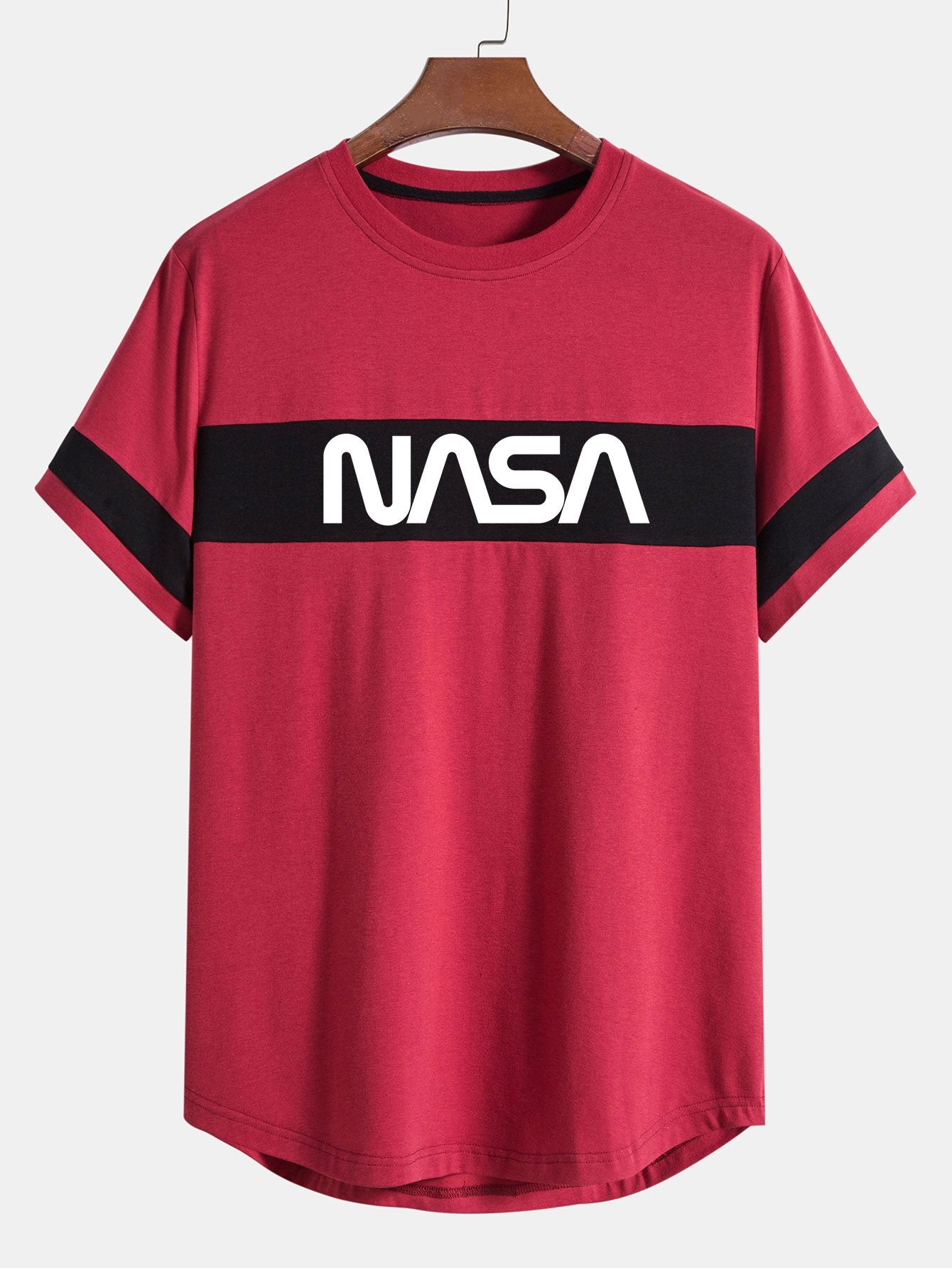 NASA Print Color Block Arc Hem T-Shirt & NASA Print Shorts