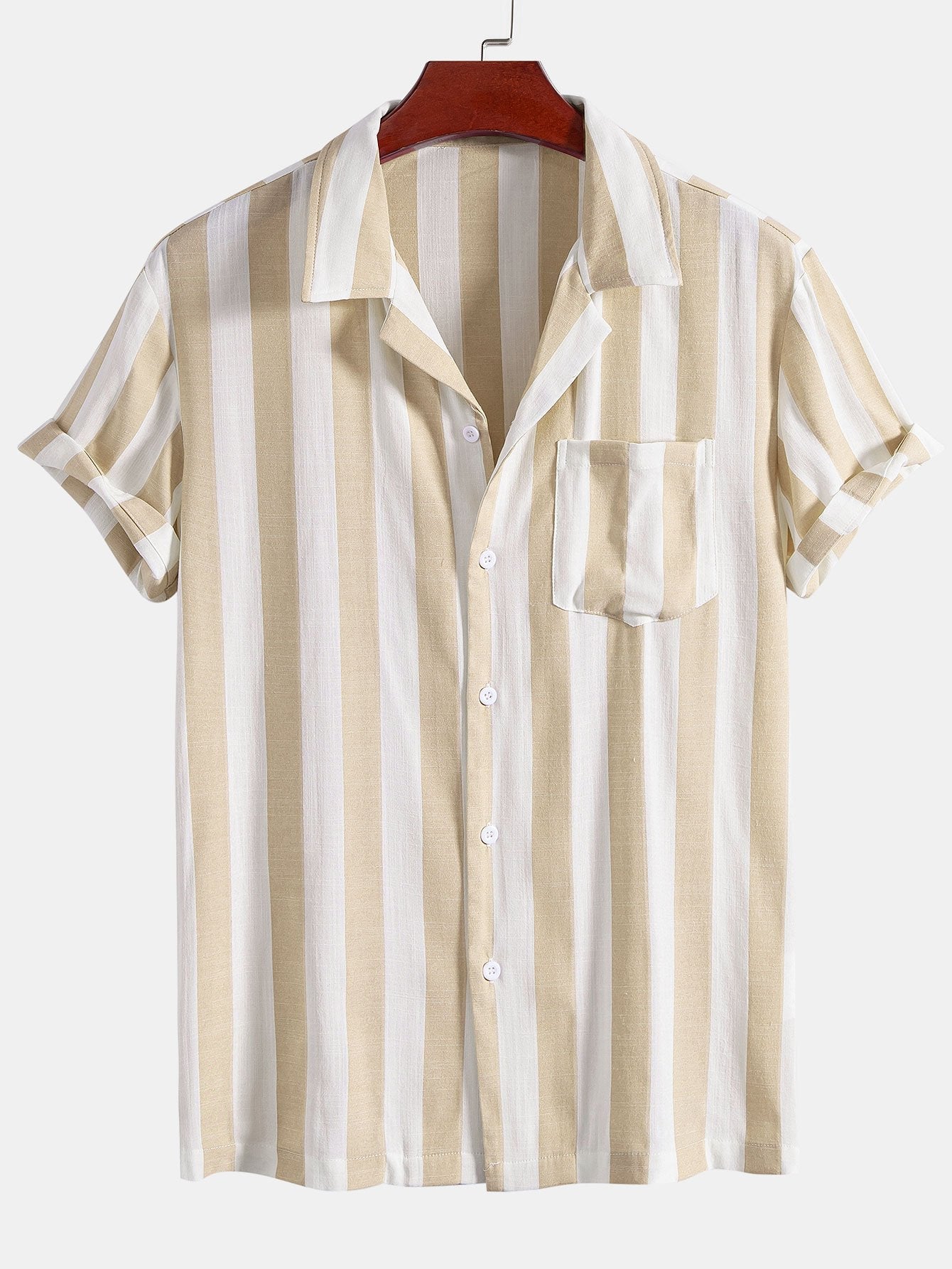 Striped Cuban Collar Shirt & Swim Shorts