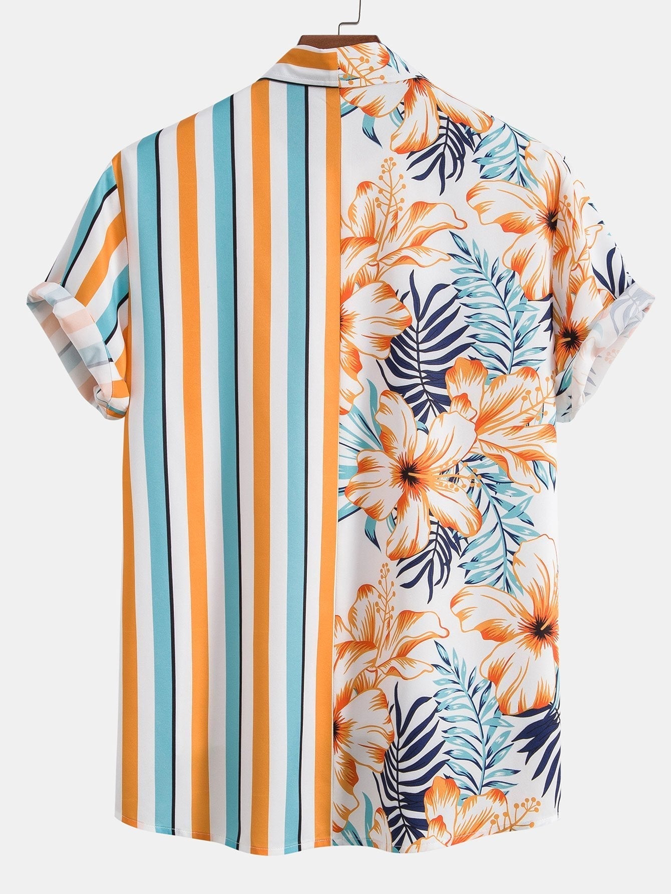 Tropical Stripe Panel Shirt & Swim Shorts