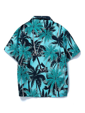 Tropical Print Button Up Shirt & Tropical Print Swim Shorts