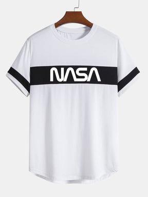 NASA Print Color Block Arc Hem T-Shirt & NASA Print Shorts