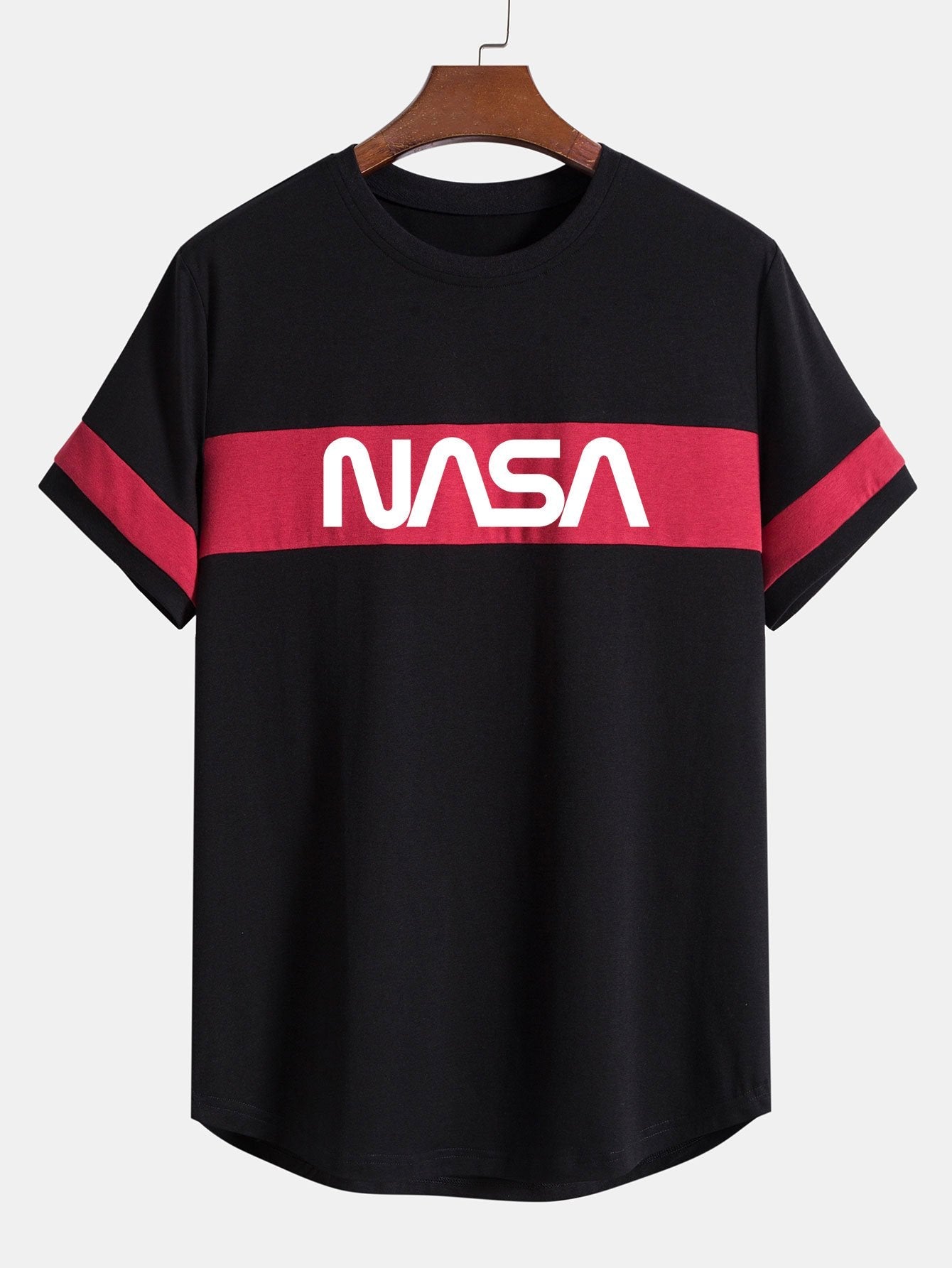 NASA Print Color Block Arc Hem T-Shirt & NASA Print Shorts