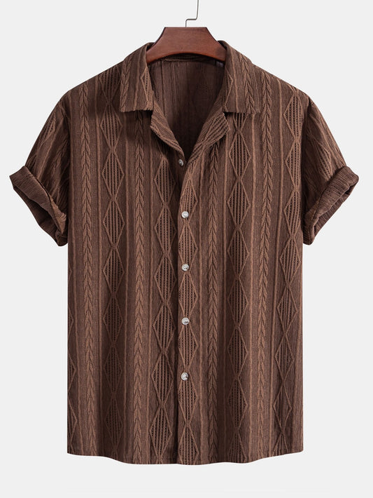 Geometric Jacquard Cuban Shirt